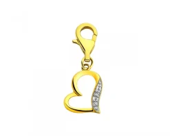 Apart Zawieszka charms z żółtego złota z diamentami - serce - 0,006 ct - próba 375< Charms Z Diamentami
