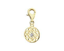 Apart Zawieszka charms z żółtego złota z diamentem - rozeta - 0,005 ct - próba 375< Charms Z Diamentami