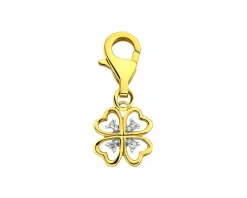 Apart Zawieszka charms z żółtego złota z diamentami - koniczyna - 0,02 ct - próba 585< Charms Z Diamentami