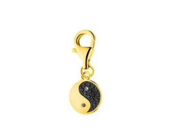 Apart Zawieszka charms z żółtego złota z diamentami - yin yang - 0,008 ct - próba 375< Charms Z Diamentami