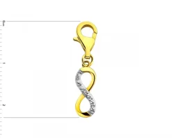 Apart Zawieszka charms z żółtego złota z diamentem - nieskończoność - 0,004 ct - próba 585< Charms Z Diamentami