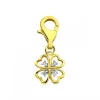 Sale Apart Zawieszka charms z żółtego złota z diamentami - koniczyna - 0,02 ct - próba 375