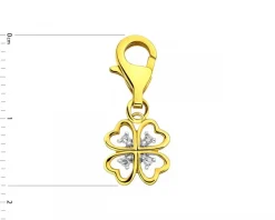 Sale Apart Zawieszka charms z żółtego złota z diamentami - koniczyna - 0,02 ct - próba 375