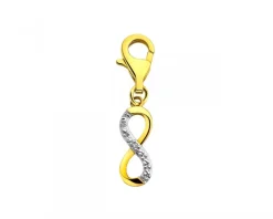 Online Apart Zawieszka charms z żółtego złota z diamentem - nieskończoność - 0,004 ct - próba 375