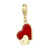 Clearance Apart Zawieszka charms z żółtego złota z diamentem i emalią - serca - 0,004 ct - próba 375