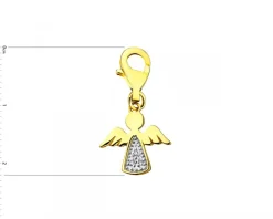 Sale Apart Zawieszka charms z żółtego złota z diamentami - aniołek - 0,01 ct - próba 375