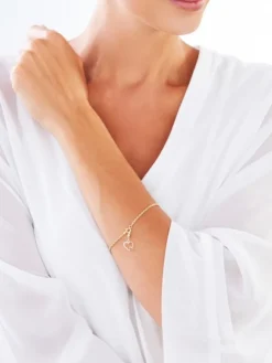Hot Apart Zawieszka charms z żółtego złota z diamentami - serca - 0,01 ct - próba 375