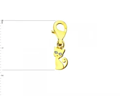 Outlet Apart Zawieszka charms z żółtego złota z diamentami - kot - 0,006 ct - próba 375
