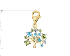 Apart Zawieszka charms z żółtego złota z diamentami, peridotami i topazami - drzewko - próba 375