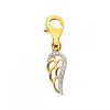 Apart Zawieszka charms z żółtego złota z diamentami - skrzydło - 0,01 ct - próba 375< Charms Z Diamentami
