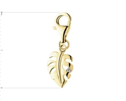 Online Apart Zawieszka charms z żółtego złota z diamentem - monstera - 0,005 ct - próba 375