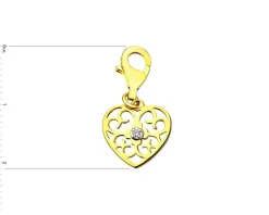 Apart Zawieszka charms z żółtego złota z brylantem - serce - 0,008 ct - próba 585< Wszystkie