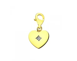 Apart Zawieszka charms z żółtego złota z diamentem - serce - 0,003 ct - próba 375< Charms Z Diamentami