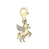 Clearance Apart Zawieszka charms z żółtego złota z diamentami - jednorożec - 0,01 ct - próba 375