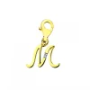 Hot Apart Zawieszka charms z żółtego złota z diamentem - litera M - 0,004 ct - próba 375