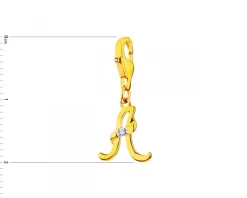 Discount Apart Zawieszka charms z żółtego złota z diamentem - litera A - 0,004 ct - próba 375