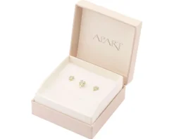 Apart Zawieszka i kolczyki z żółtego złota z diamentami  - komplet - koniczyny - 0,03 ct - próba 375< Wszystkie