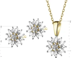 Apart Zawieszka i kolczyki z żółtego złota z diamentami - komplet - 0,01 ct - próba 375< Wszystkie