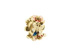 Apart Zawieszka srebrna beads - stoper - z emalią - kwiaty, motyle< Wszystkie