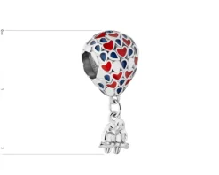 Best Apart Zawieszka srebrna beads z emalią - serce, ptaki