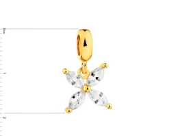 Apart Zawieszka srebrna beads z cyrkoniami - kwiat< Beads