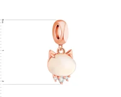 Discount Apart Zawieszka srebrna beads z chalcedonem i cyrkoniami - kot