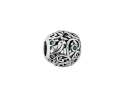 Outlet Apart Zawieszka srebrna beads z cyrkoniami - ptak