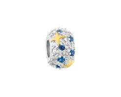 Online Apart Zawieszka srebrna beads z cyrkoniami - gwiazdy