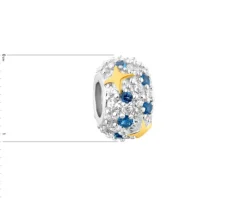 Online Apart Zawieszka srebrna beads z cyrkoniami - gwiazdy
