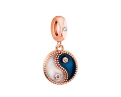 Online Apart Zawieszka srebrna beads z cyrkoniami i emalią - yin yang