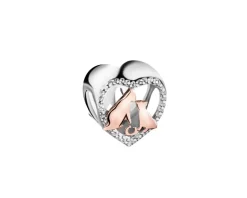 Discount Apart Zawieszka srebrna beads z cyrkoniami - koty, serce