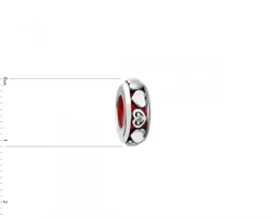 Online Apart Zawieszka srebrna beads z cyrkoniami - stoper - serce