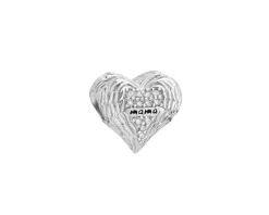 Best Apart Zawieszka srebrna beads z cyrkoniami i emalią - mama, serce