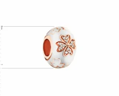 Discount Apart Zawieszka srebrna beads z cyrkoniami i emalią - koniczyna