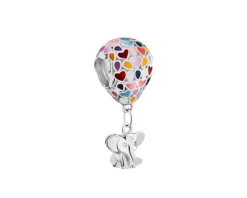 New Apart Zawieszka srebrna beads z emalią - balon, słoń, serce