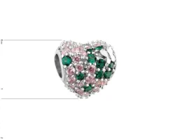 Apart Zawieszka srebrna beads z cyrkoniami - serce< Beads