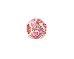 Sale Apart Zawieszka srebrna beads z cyrkoniami - serca
