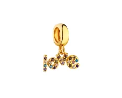 Clearance Apart Zawieszka srebrna beads z cyrkoniami - love