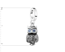 Outlet Apart Zawieszka srebrna beads z emalią - sowa