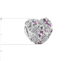 Sale Apart Zawieszka srebrna beads z cyrkoniami - serce