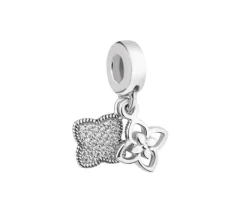 Apart Zawieszka srebrna beads z cyrkoniami - kwiaty< Beads