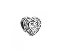 Apart Zawieszka srebrna beads z cyrkoniami - serca< Beads