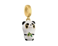 Sale Apart Zawieszka srebrna beads z emalią - miś panda