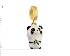 Sale Apart Zawieszka srebrna beads z emalią - miś panda