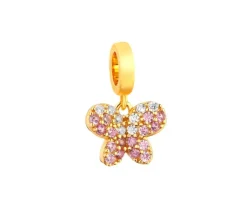 Outlet Apart Zawieszka srebrna beads z cyrkoniami - motyl