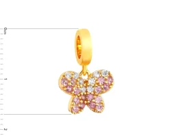 Outlet Apart Zawieszka srebrna beads z cyrkoniami - motyl