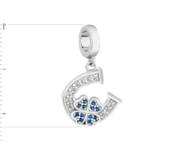 Sale Apart Zawieszka srebrna beads z cyrkoniami - podkowa, koniczyna