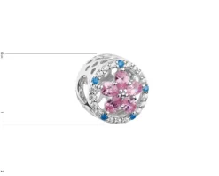 Sale Apart Zawieszka srebrna beads z cyrkoniami - kwiaty