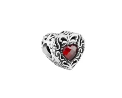 Best Apart Zawieszka srebrna beads z cyrkonią - serce