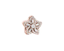New Apart Zawieszka srebrna beads z cyrkoniami - kwiat